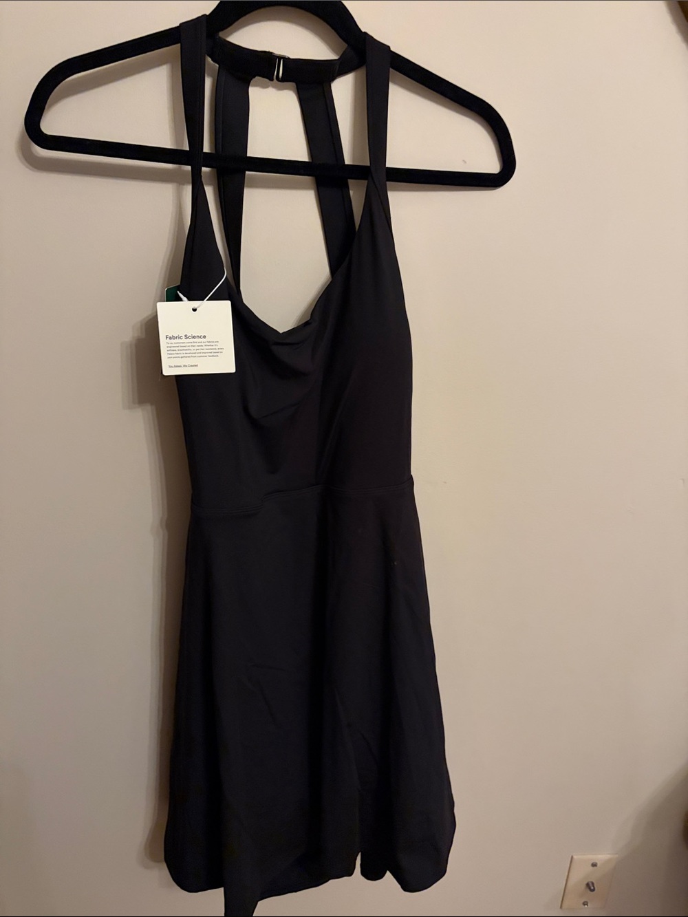 HALARA Black Strappy Back A-Line Slip Dress